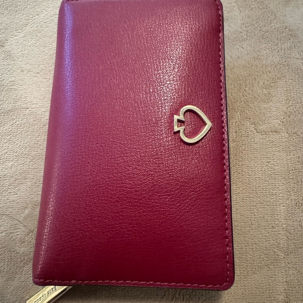 Pink Wallet with Heart Accent